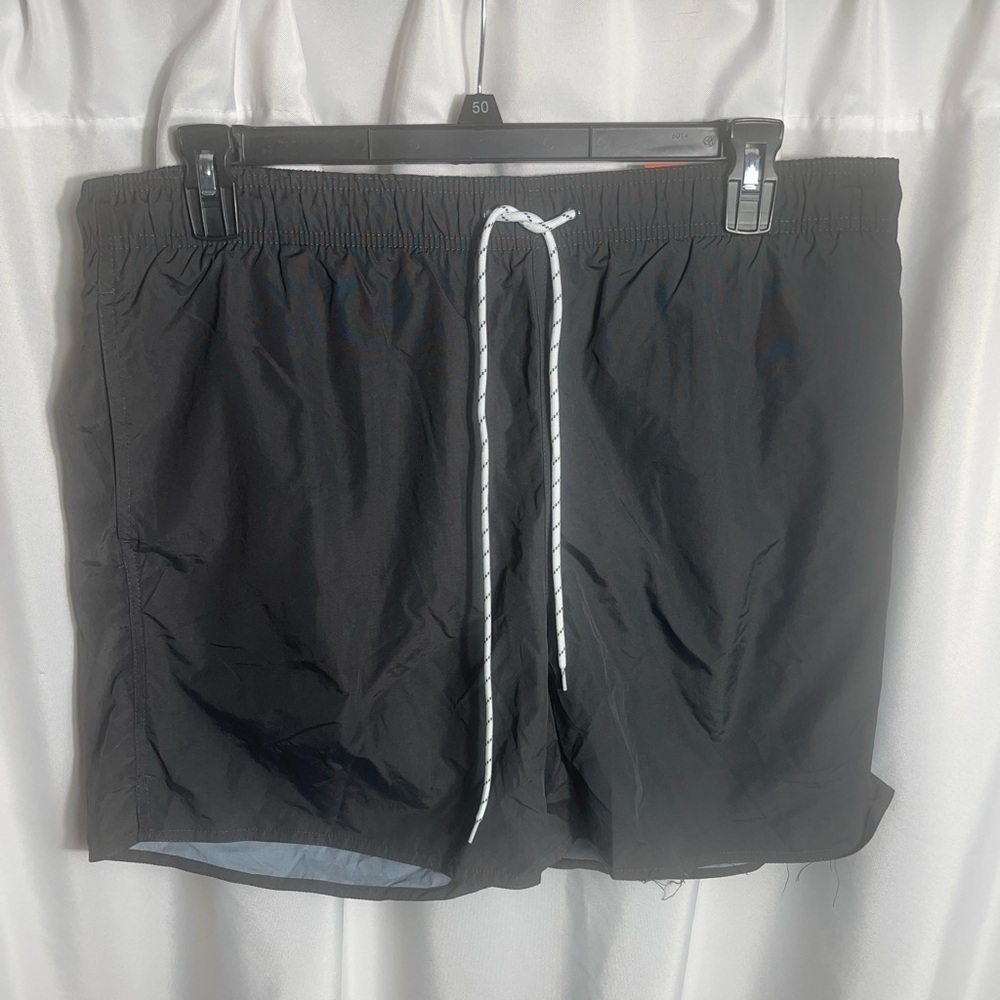 St. John's Bay Mens Size XL Black Swim Shorts with Drawstring Swim Trunks NWT